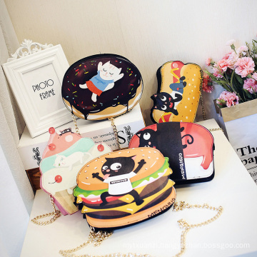 Guangzhou factory wholesale doughnut character kids pu coin purses